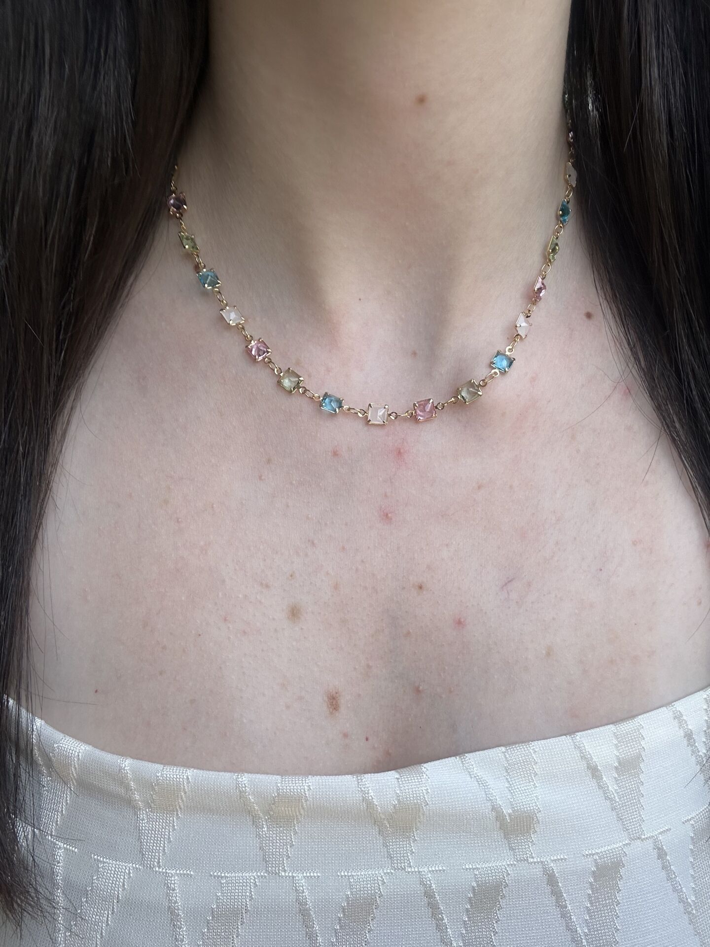 Renkli Zirkon Taş Kolye