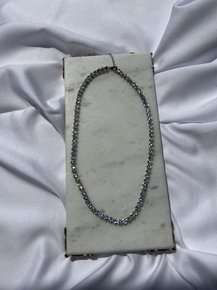 Silver Baguette Waterway Necklace