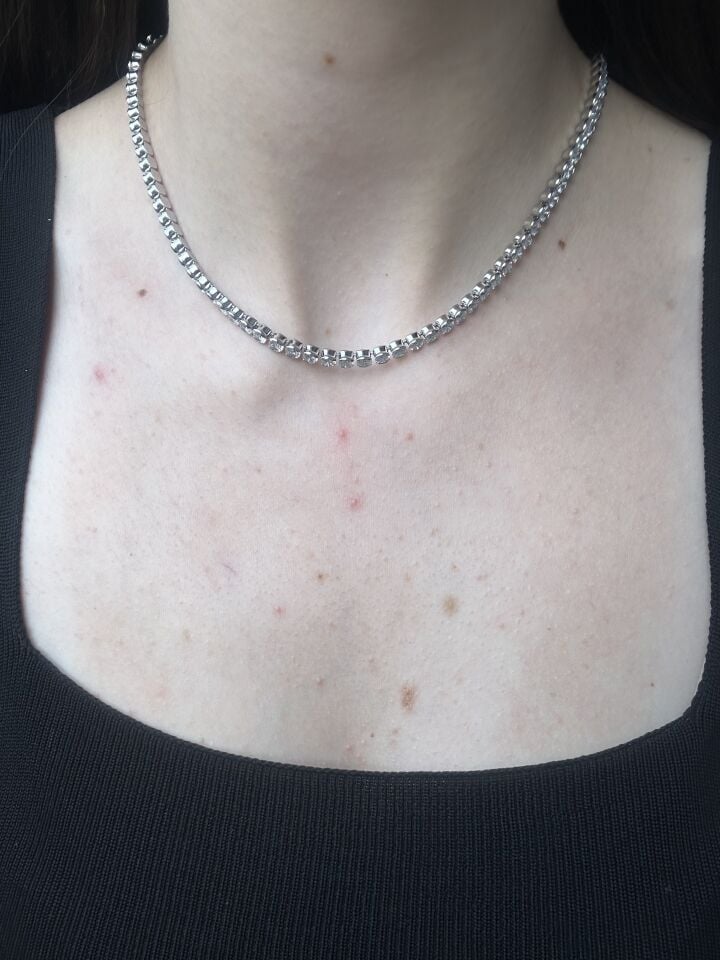 Silver Baguette Waterway Necklace