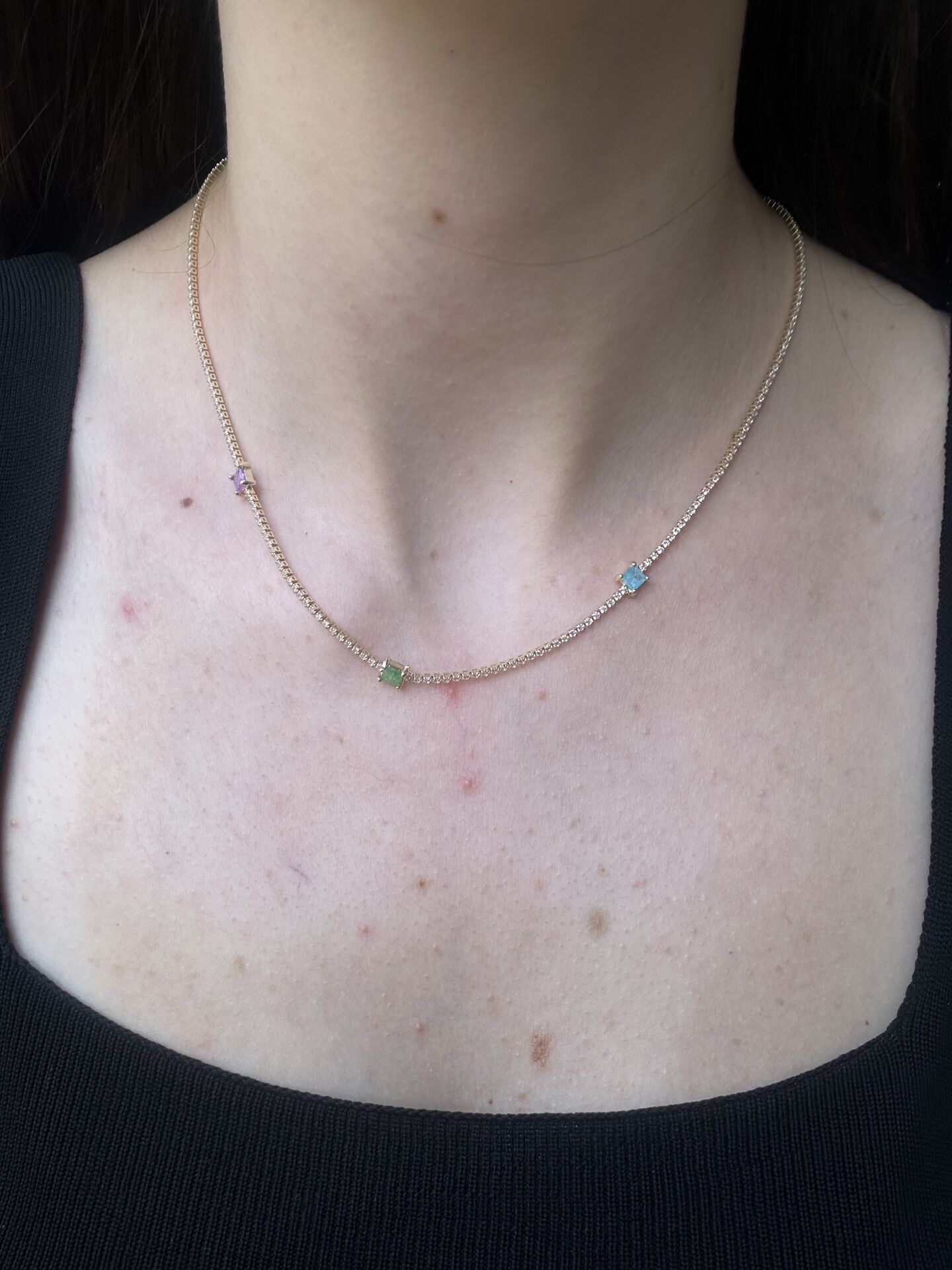 Renkli Baget Detaylı Su Yolu Kolye