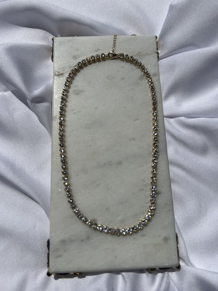 Gold Baguette Waterway Necklace