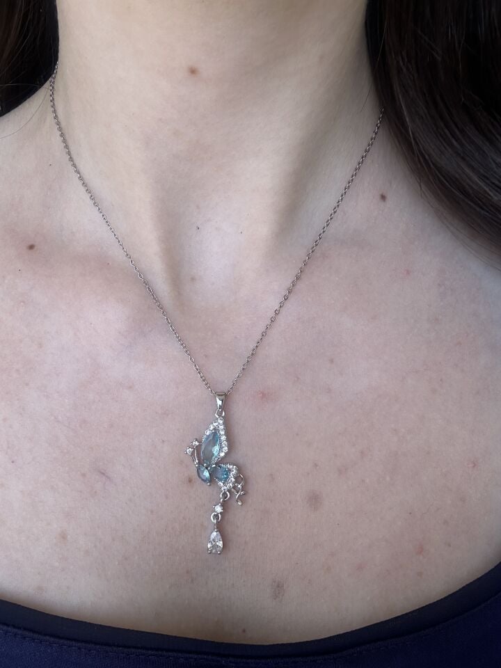 Blue Butterfly Necklace