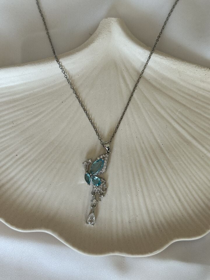 Blue Butterfly Necklace