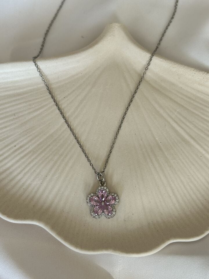Pink Flower Necklace