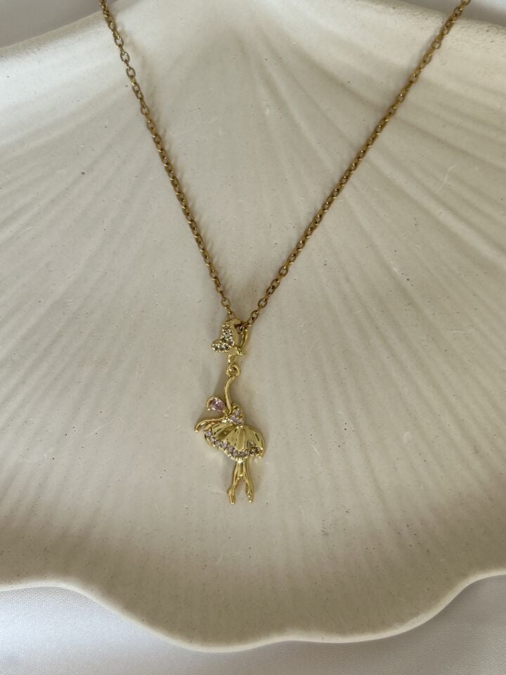 Gold Ballerina Necklace