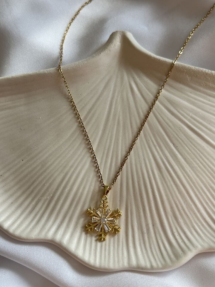 Gold Snowflake Necklace
