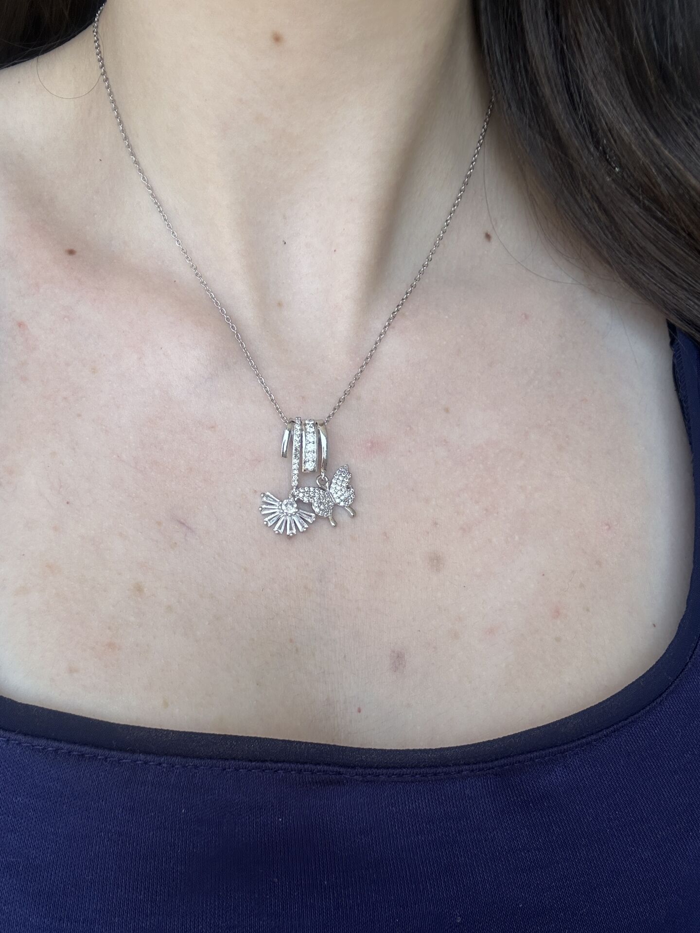 Silver Charmlı Kolye