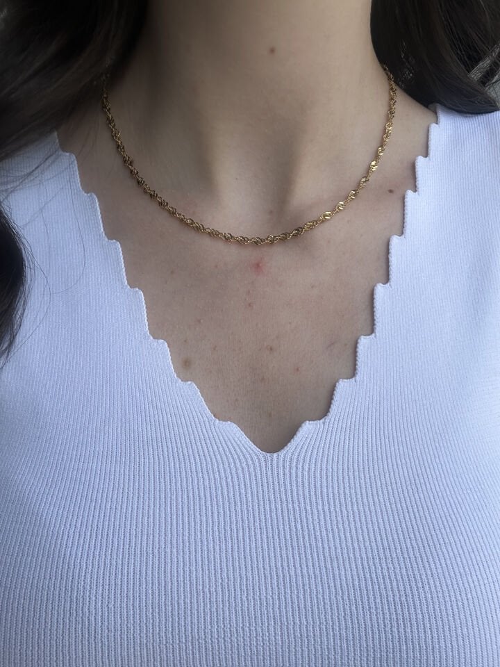 Gold Spiral Chain Necklace