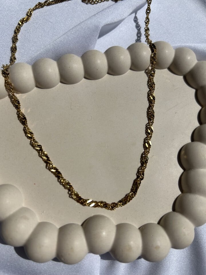 Gold Spiral Chain Necklace