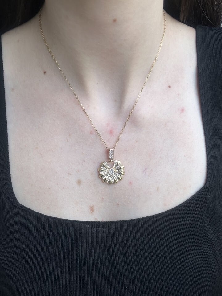 Zircon Stone Hoop Design Necklace