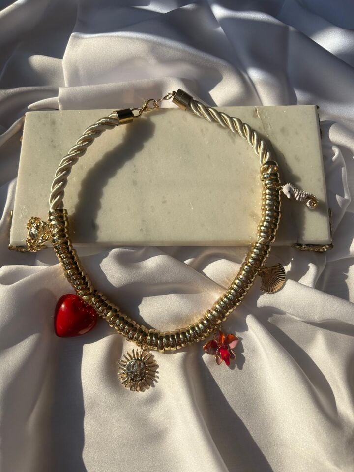 Rope Detailed Charm Necklace