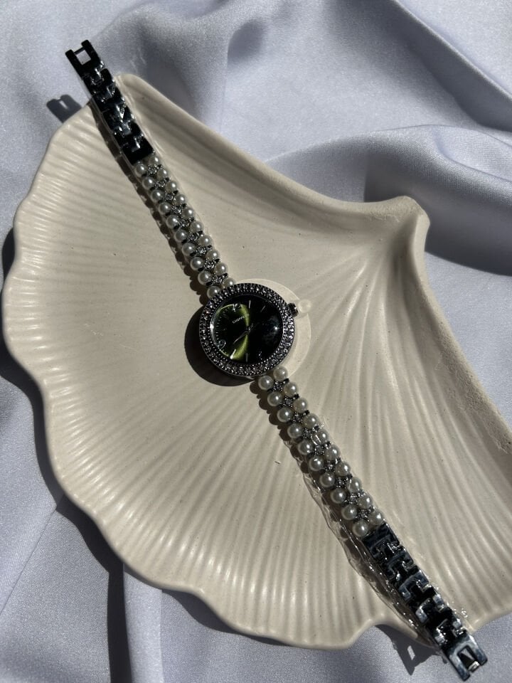 İnci Detaylı Vintage Saat