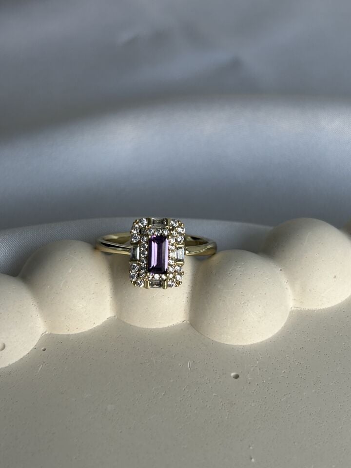 Mor Baget Taş Yüzük