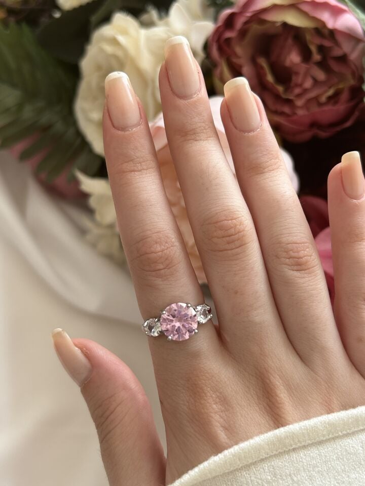 Pembe Zirkon Taş Yüzük