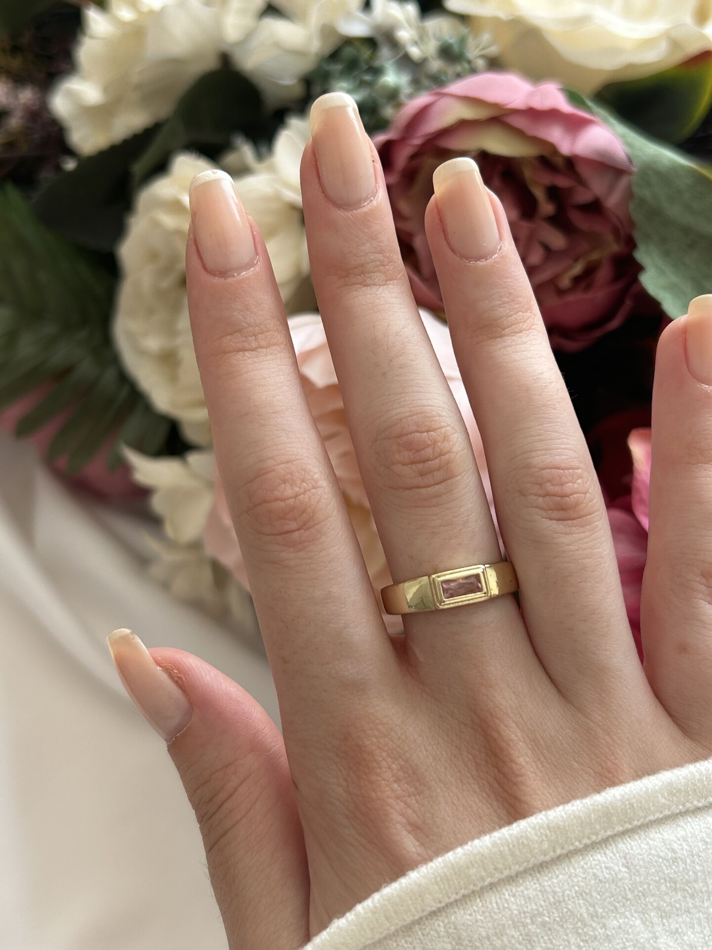 Pembe Taşlı Retro Yüzük