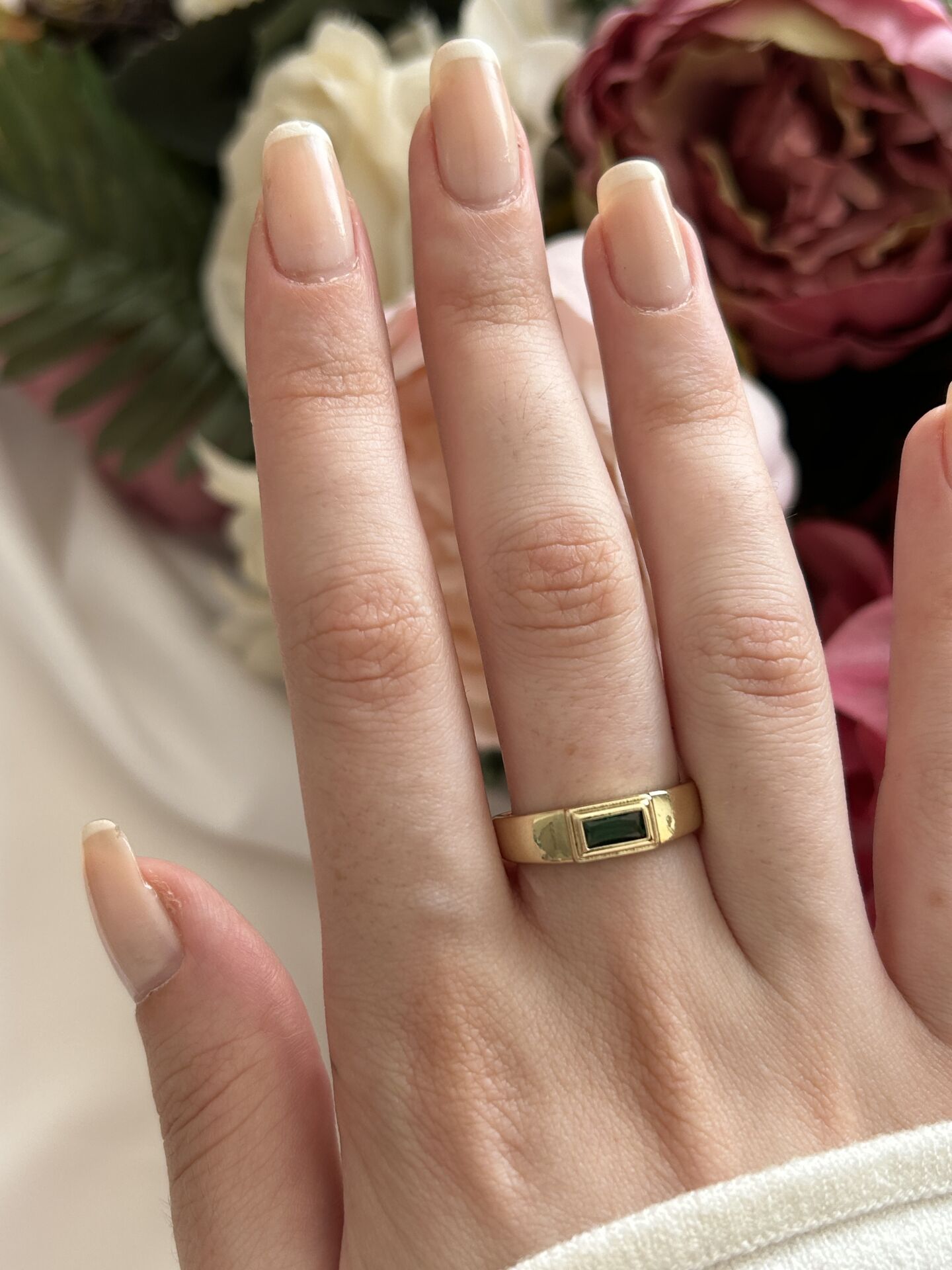 Yeşil Taşlı Retro Yüzük