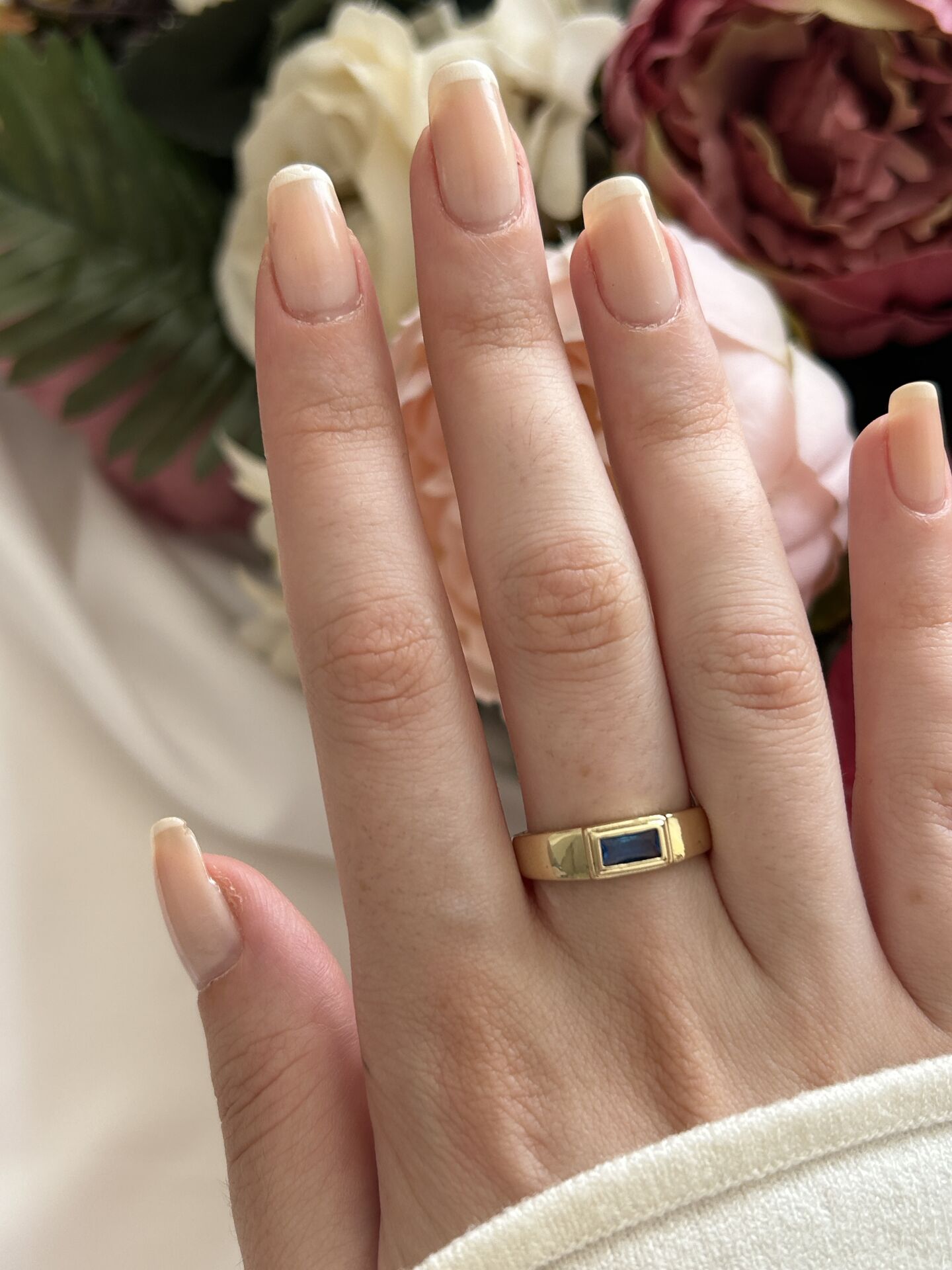 Mavi Taşlı Retro Yüzük