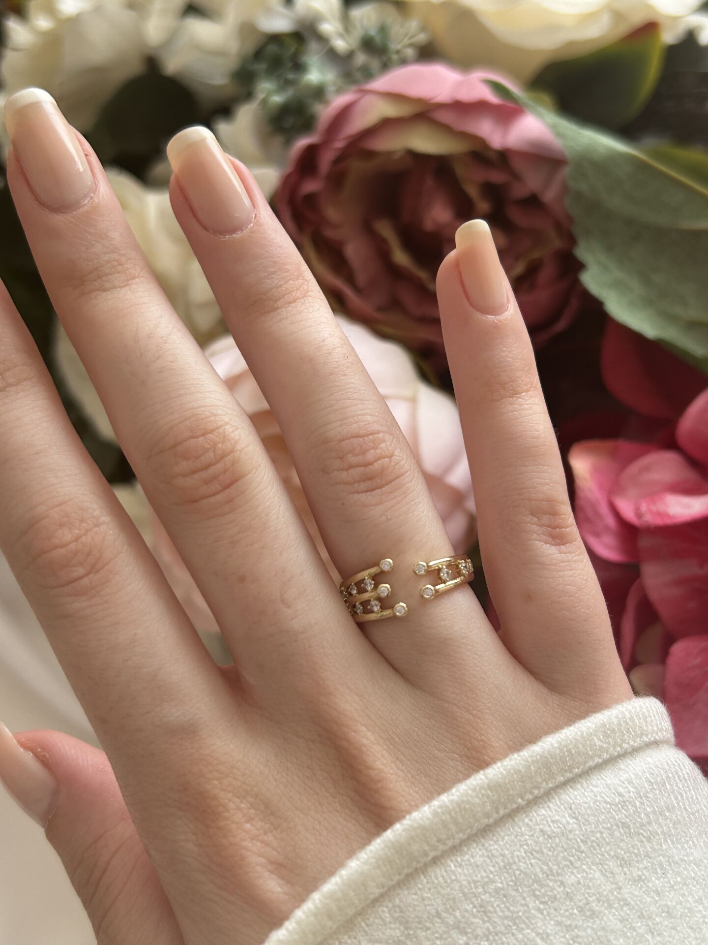 Zirkon Taşlı Ayarlanabilen Yüzük