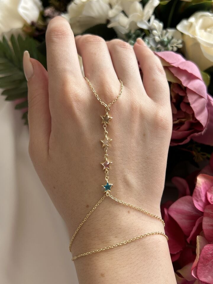 Gold Shahmaran with Colorful Stars