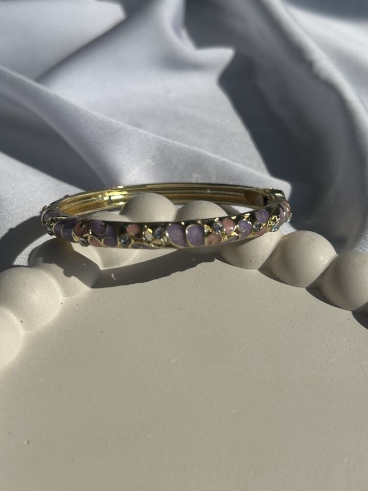 Lilac Enamel Cuff Bracelet
