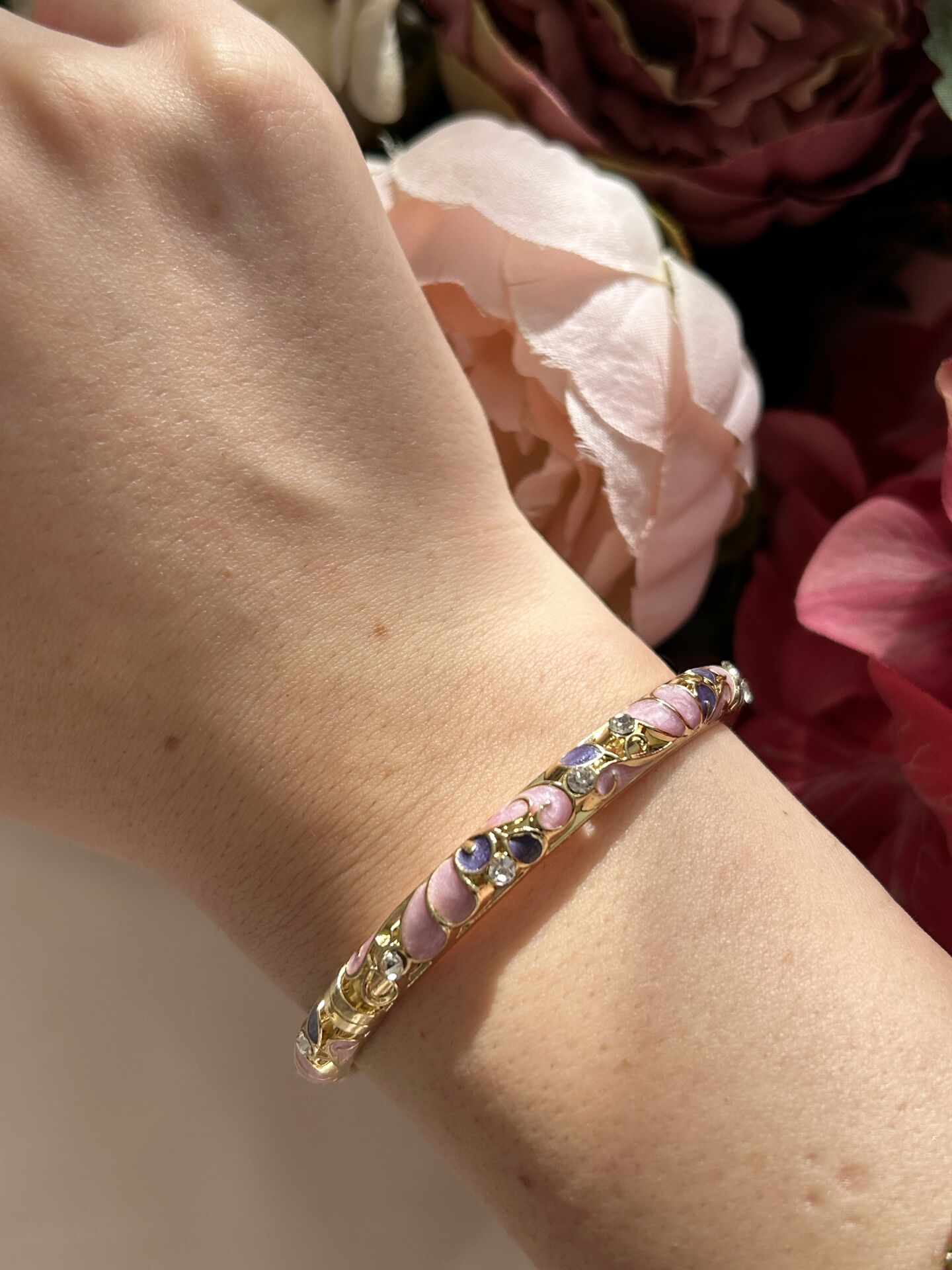 Mor Mineli Kelepçe Bileklik