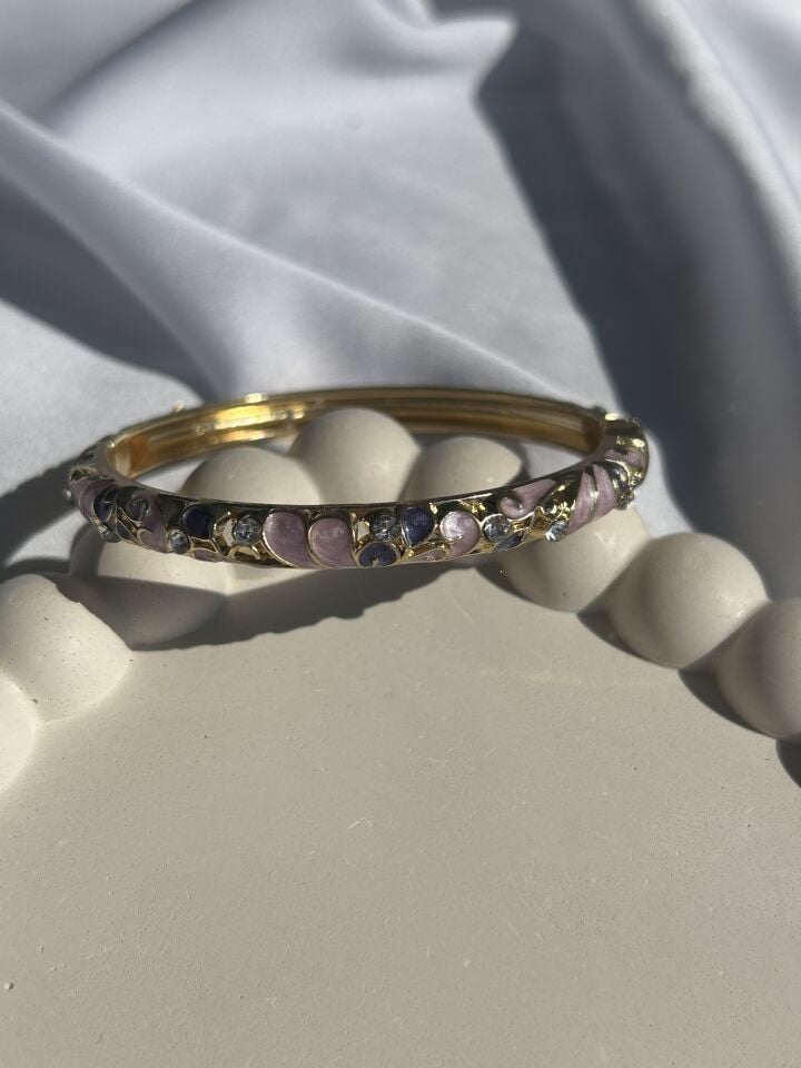 Purple Enamel Cuff Bracelet