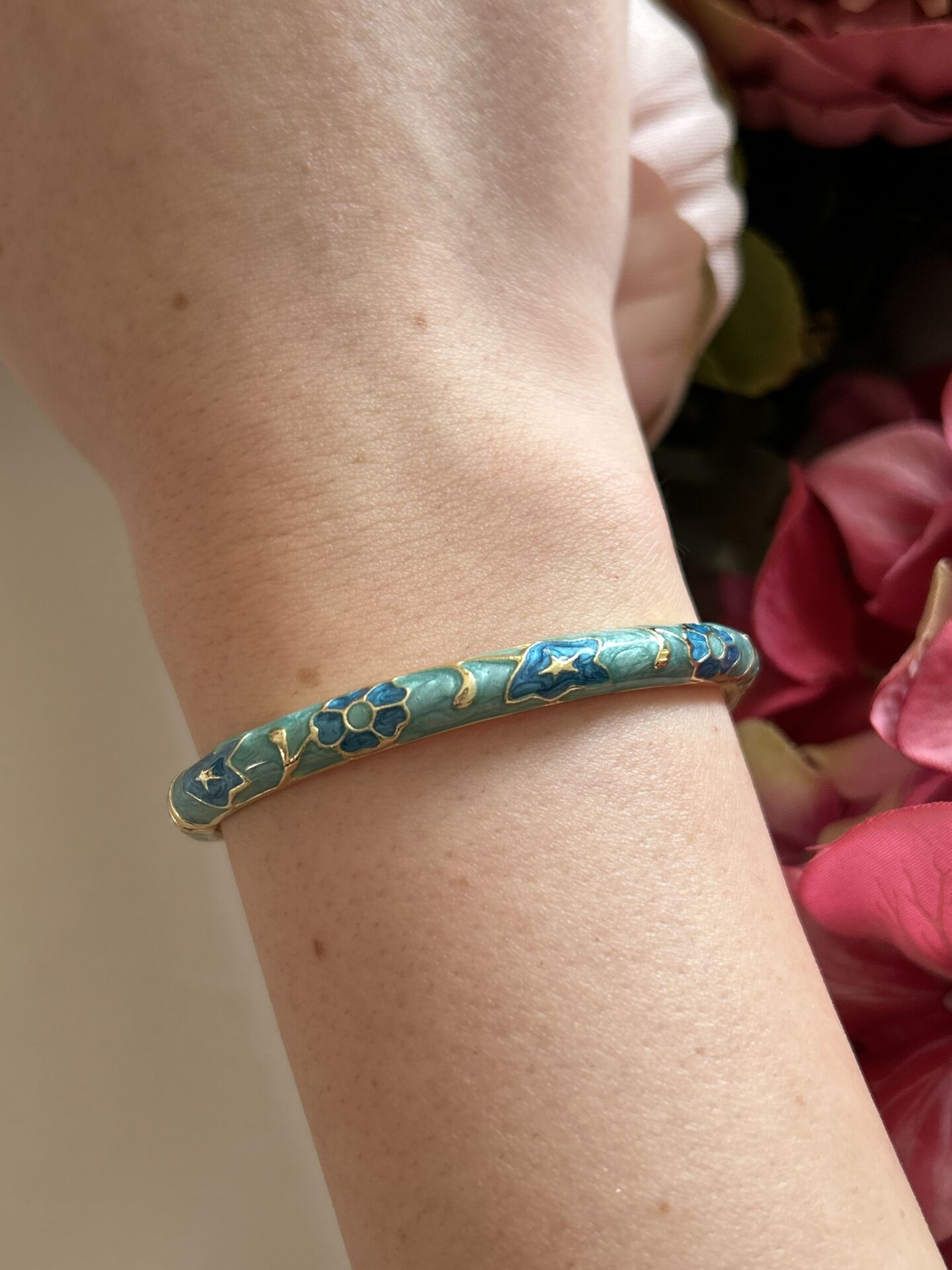 Mavi Mineli Kelepçe Bileklik