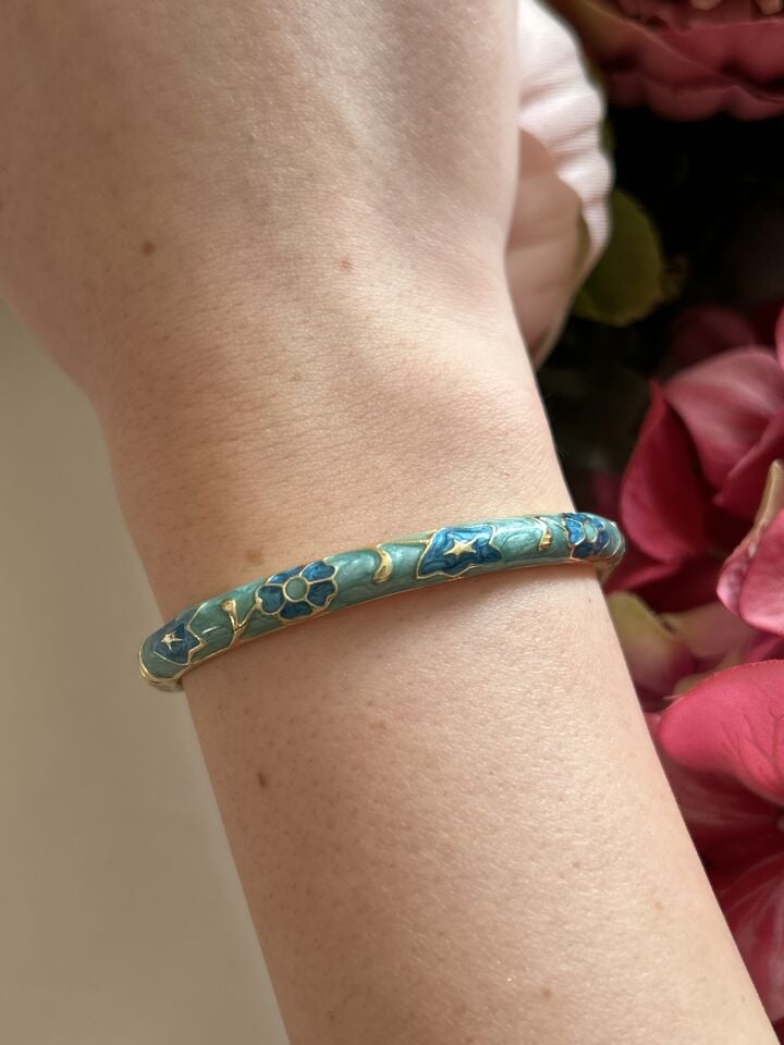 Blue Enamel Cuff Bracelet