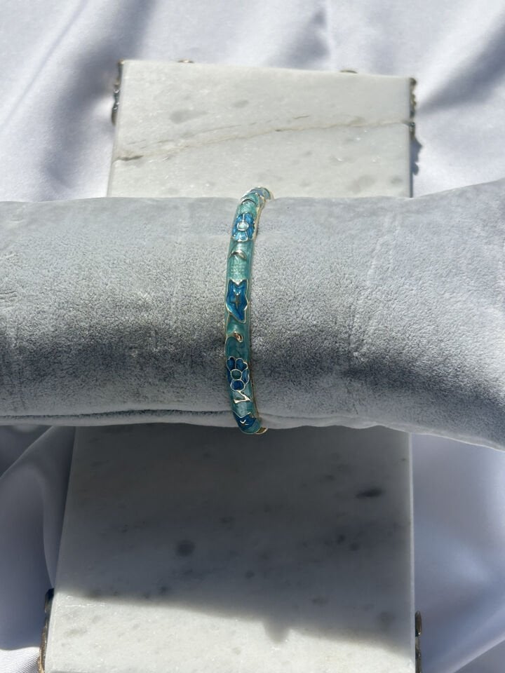 Blue Enamel Cuff Bracelet