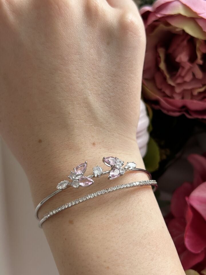 Pink Butterfly Detail Adjustable Bracelet