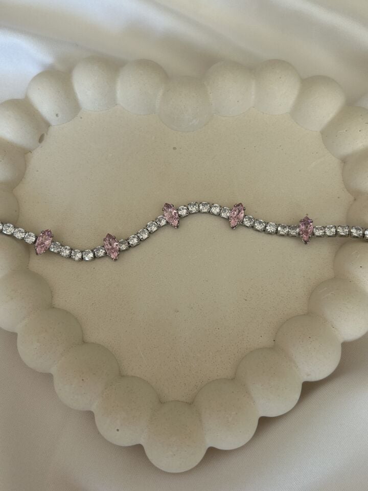 Pink Zircon Stone Bracelet