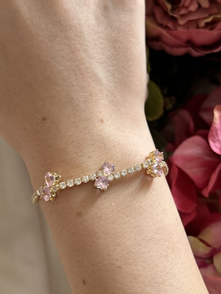 Pink Ribbon Gold Bracelet
