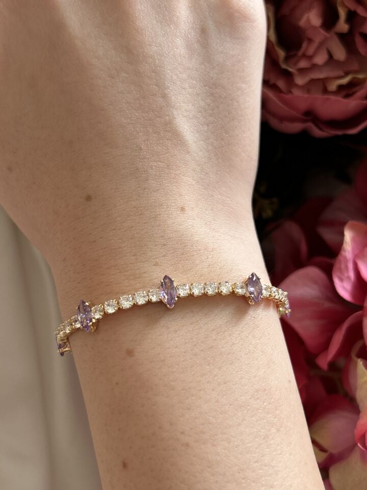 Purple Zircon Stone Bracelet