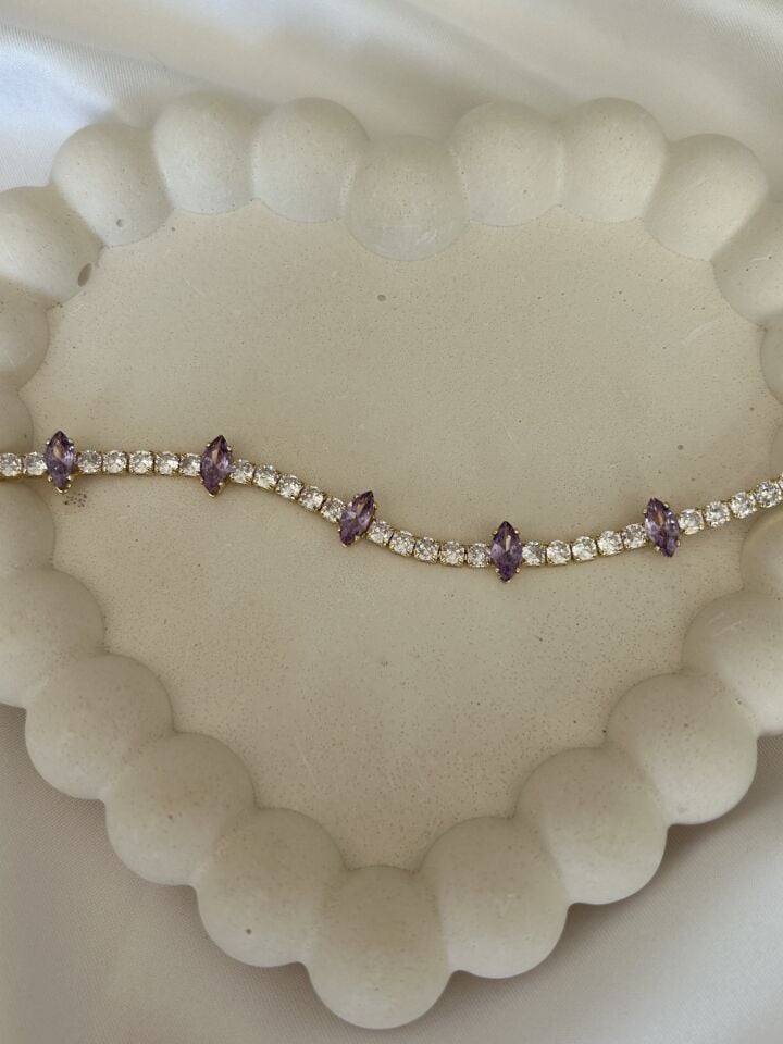 Purple Zircon Stone Bracelet