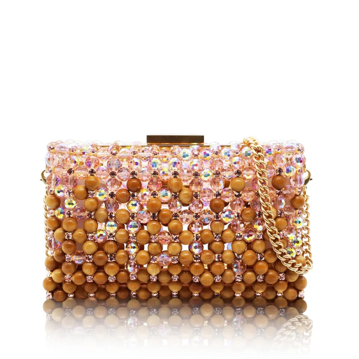 Aurelia Roseligne — Bois Noble Couture ahşap ve kristal çanta