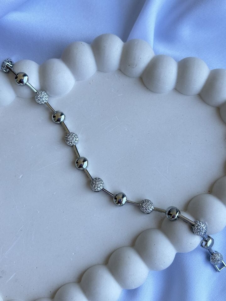 Silver Ball Detail Bracelet