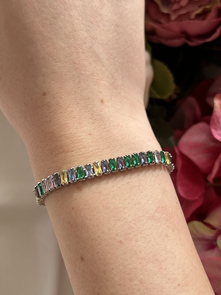 Colorful Waterway Silver Bracelet