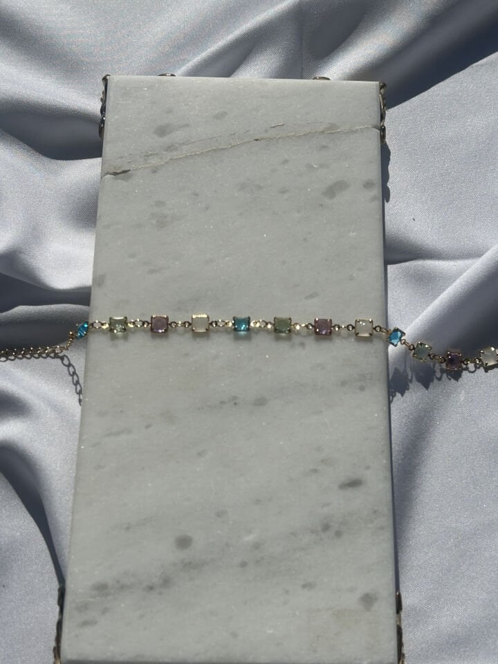 Colorful Square Stone Bracelet