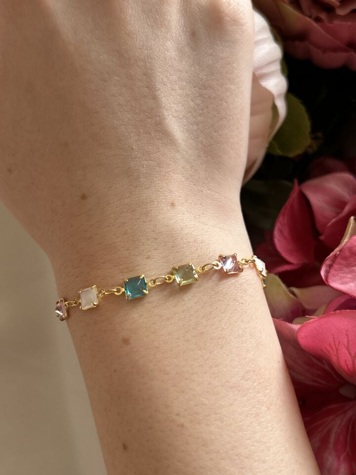 Colorful Square Stone Bracelet