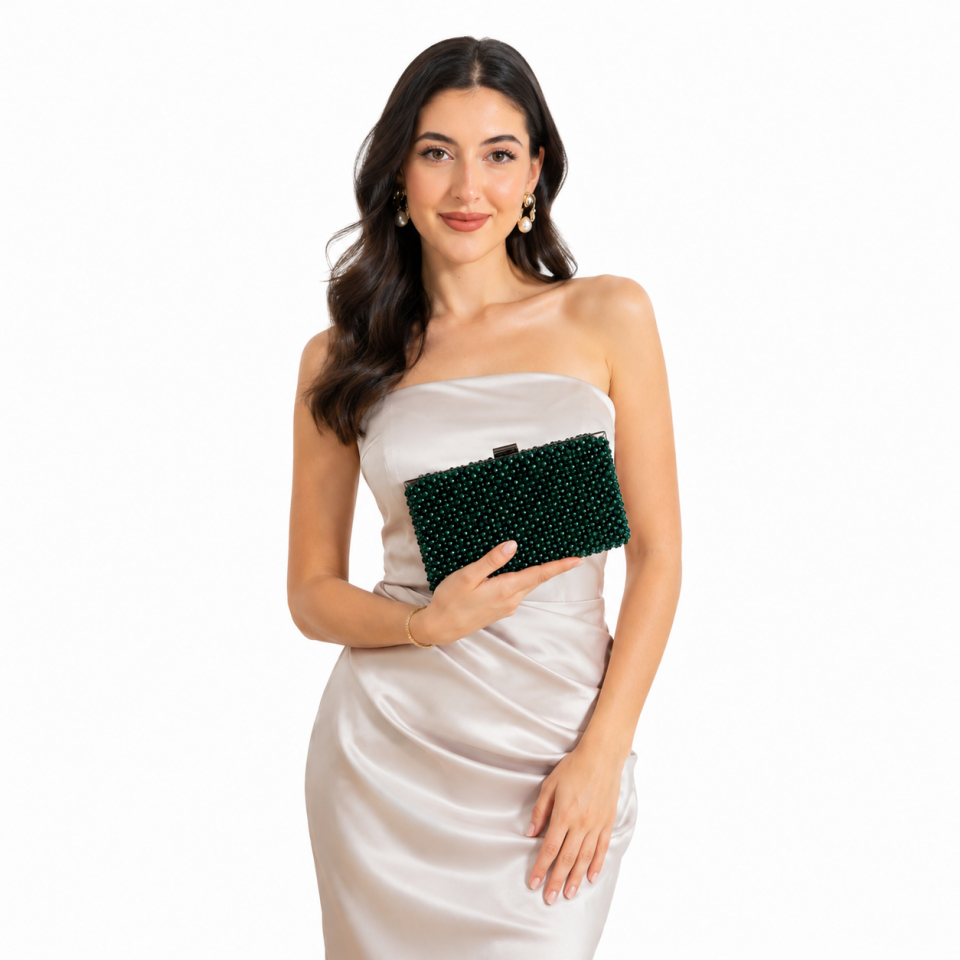 Clutch Sylva kristal taş detaylı özel tasarım clutch çanta