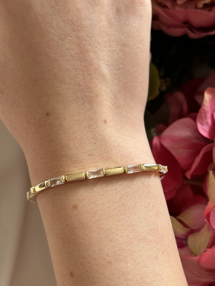 Zircon Stone Link Bracelet