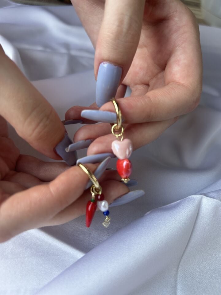 Colorful Multi Charm Earrings