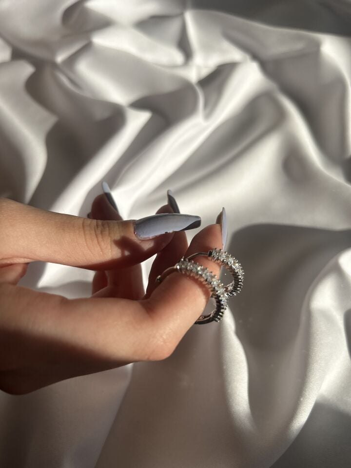 Full Circle Zircon Hoop Earrings