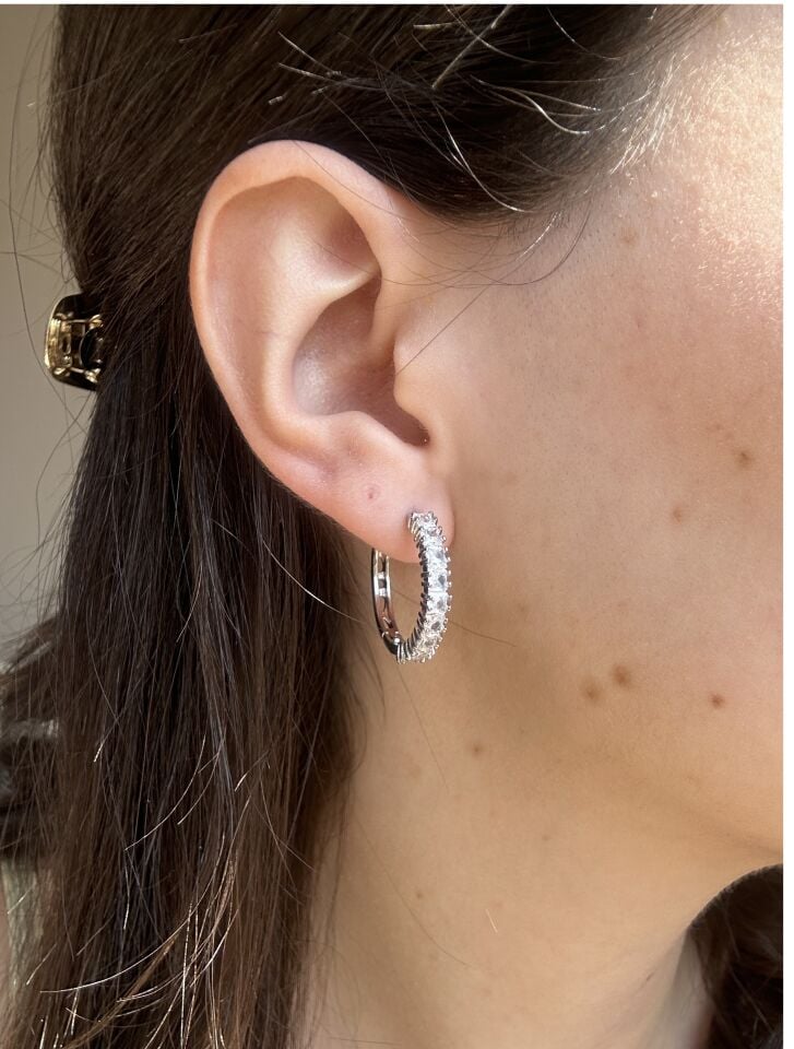 Full Circle Zircon Hoop Earrings