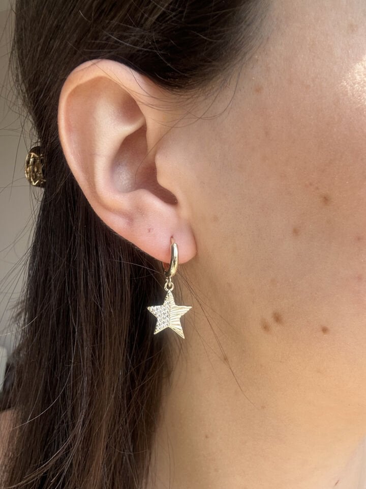 Star Gold Charm Earrings