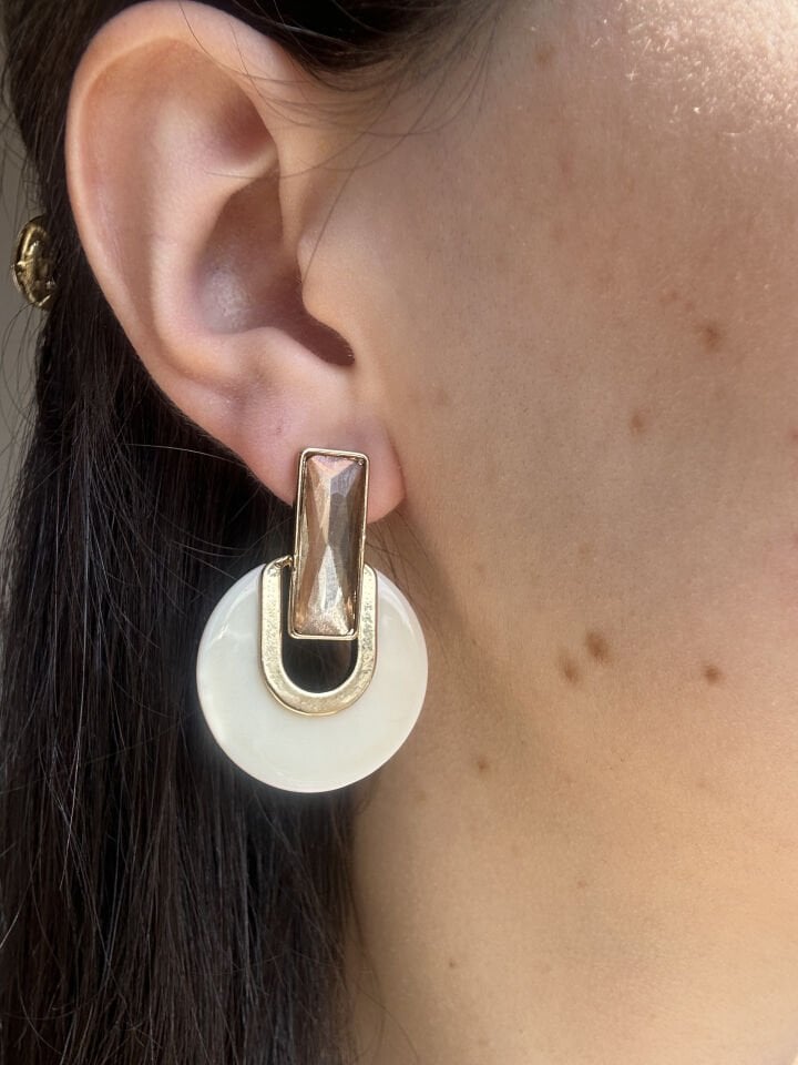 Sand Beige Mica Earrings