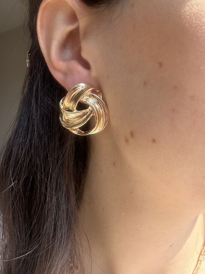 Geometric Design Gold Earrings