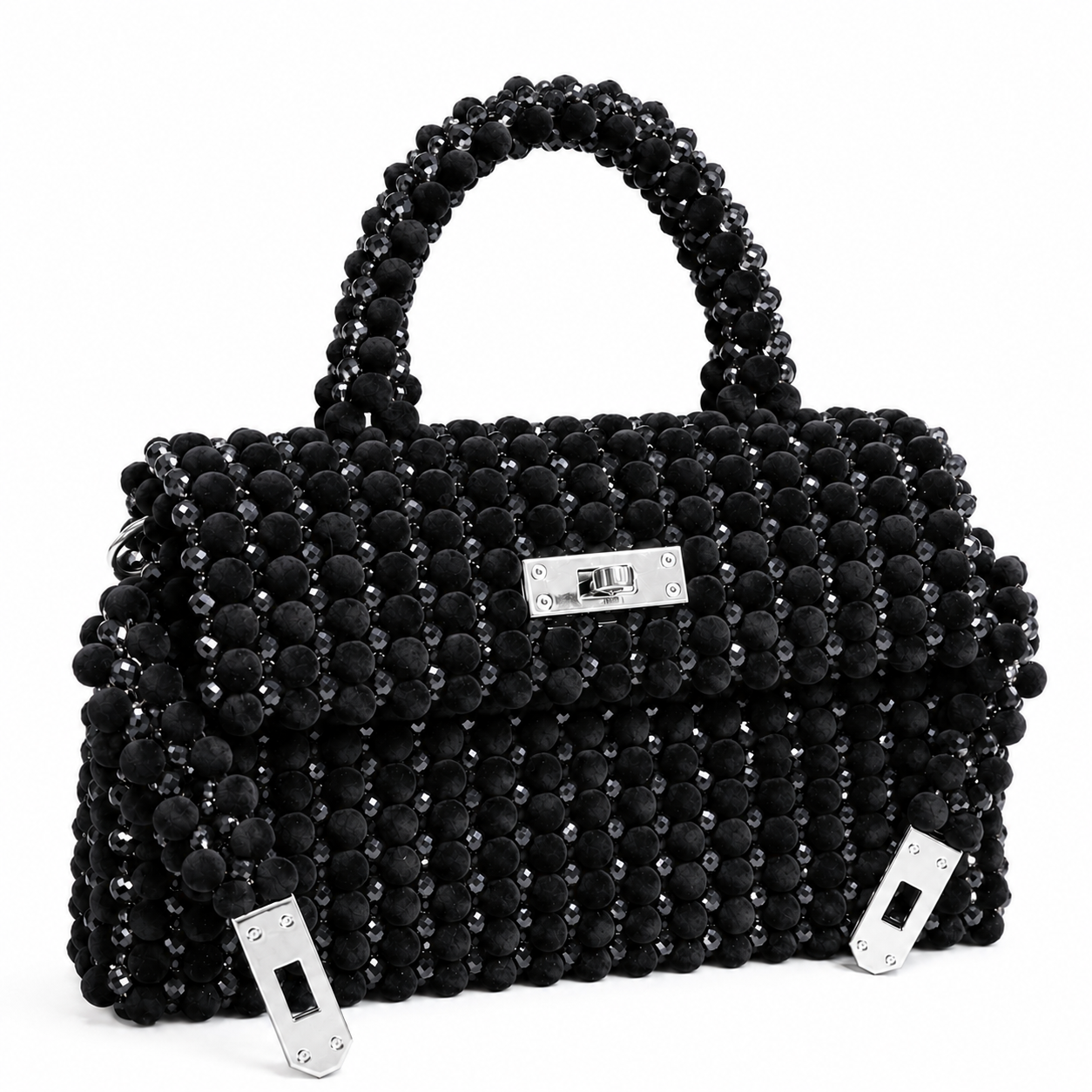 Velis Ebony — Velvet Noir Couture kadife ve kristal çanta