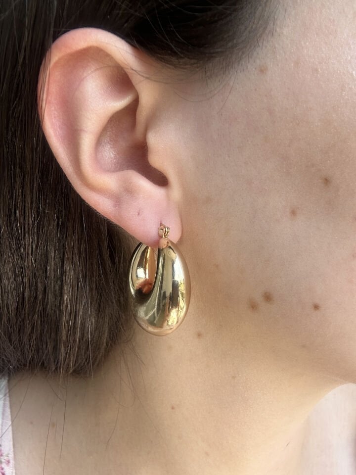 Domed Gold Hoop Earrings
