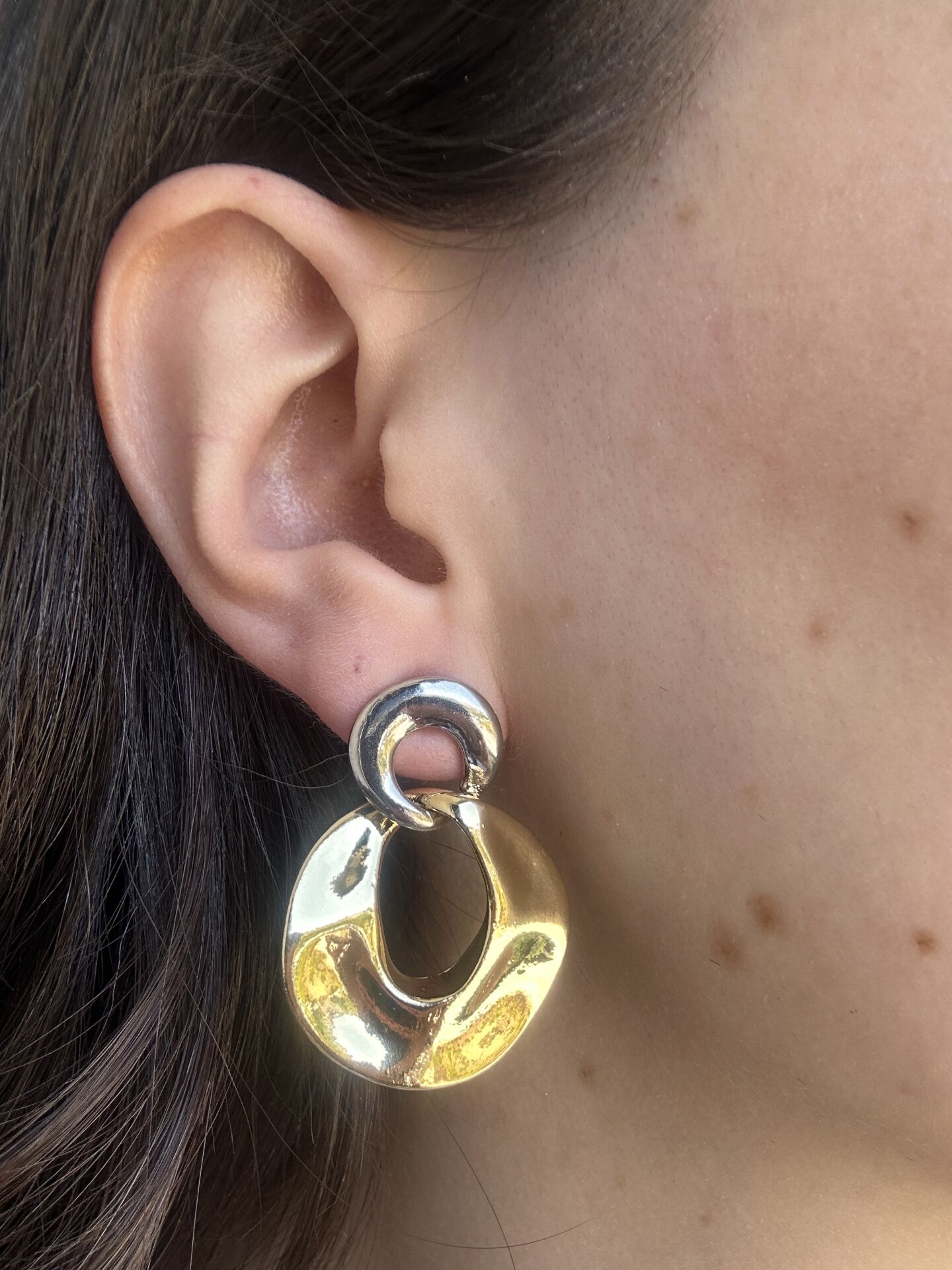 Çift Renk Halka Küpe